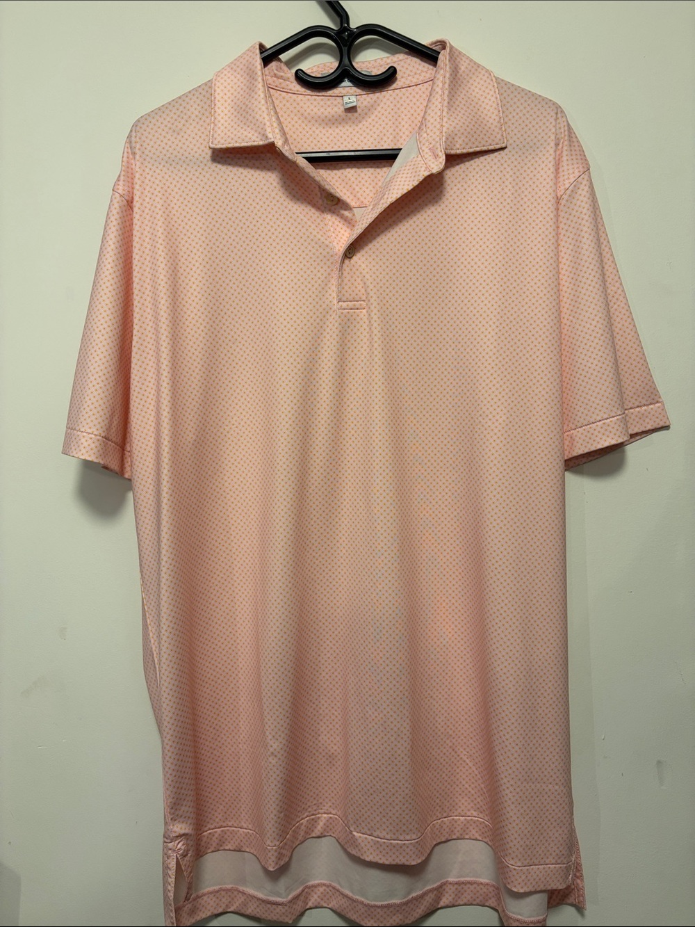 Peter Millar Pale Orange Micro-Pattern Polo